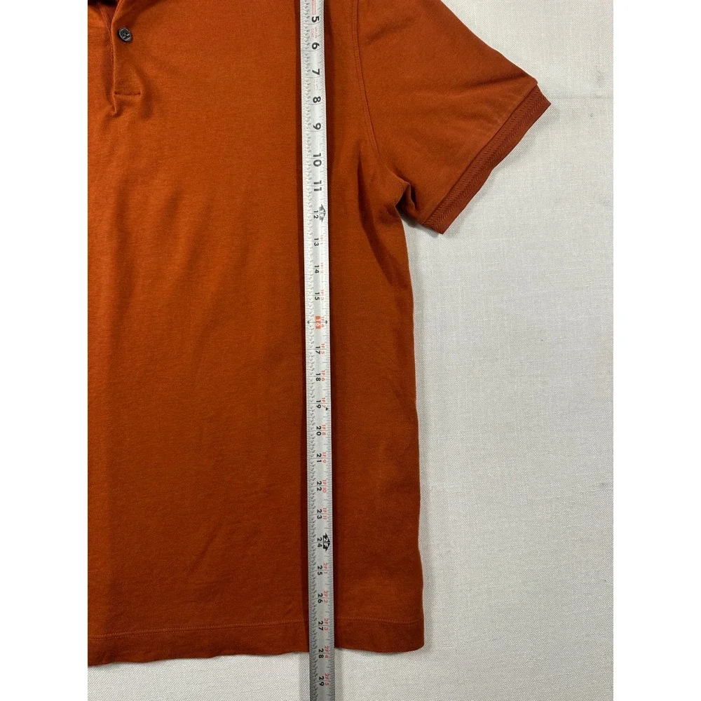 Banana Republic Mens Short Sleeve Polo Shirt Burnt Orange Rust Large